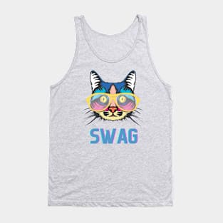 Cat wearing glass swag Tank Top